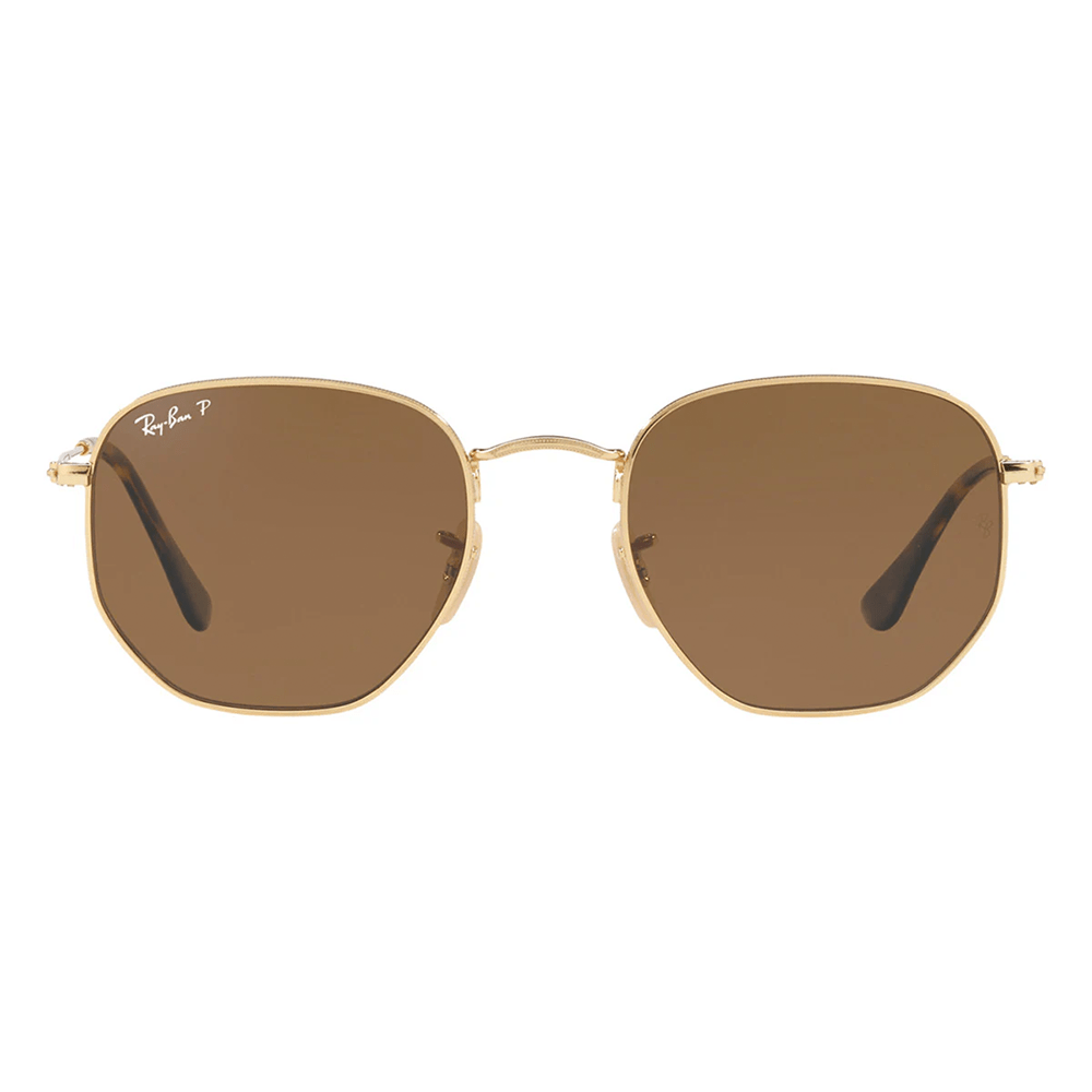 Ray - Ban Hexagonal RB3548N 001/57 51 Polarised Sunglasses - URBAN SUNGLASSES