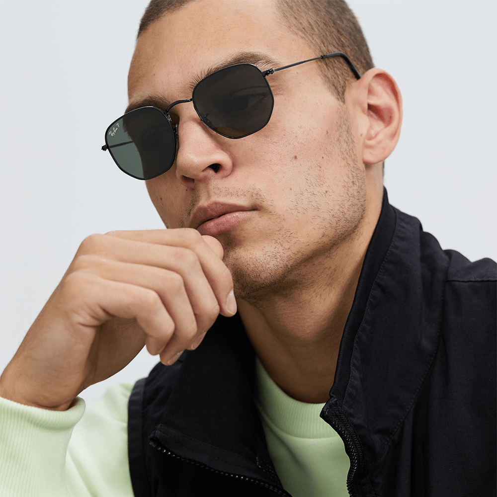 Ray - Ban Hexagonal RB3548N 002/58 51 Polarised Sunglasses - URBAN SUNGLASSES