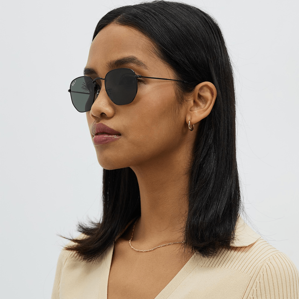 Ray - Ban Hexagonal RB3548N 002/58 51 Polarised Sunglasses - URBAN SUNGLASSES